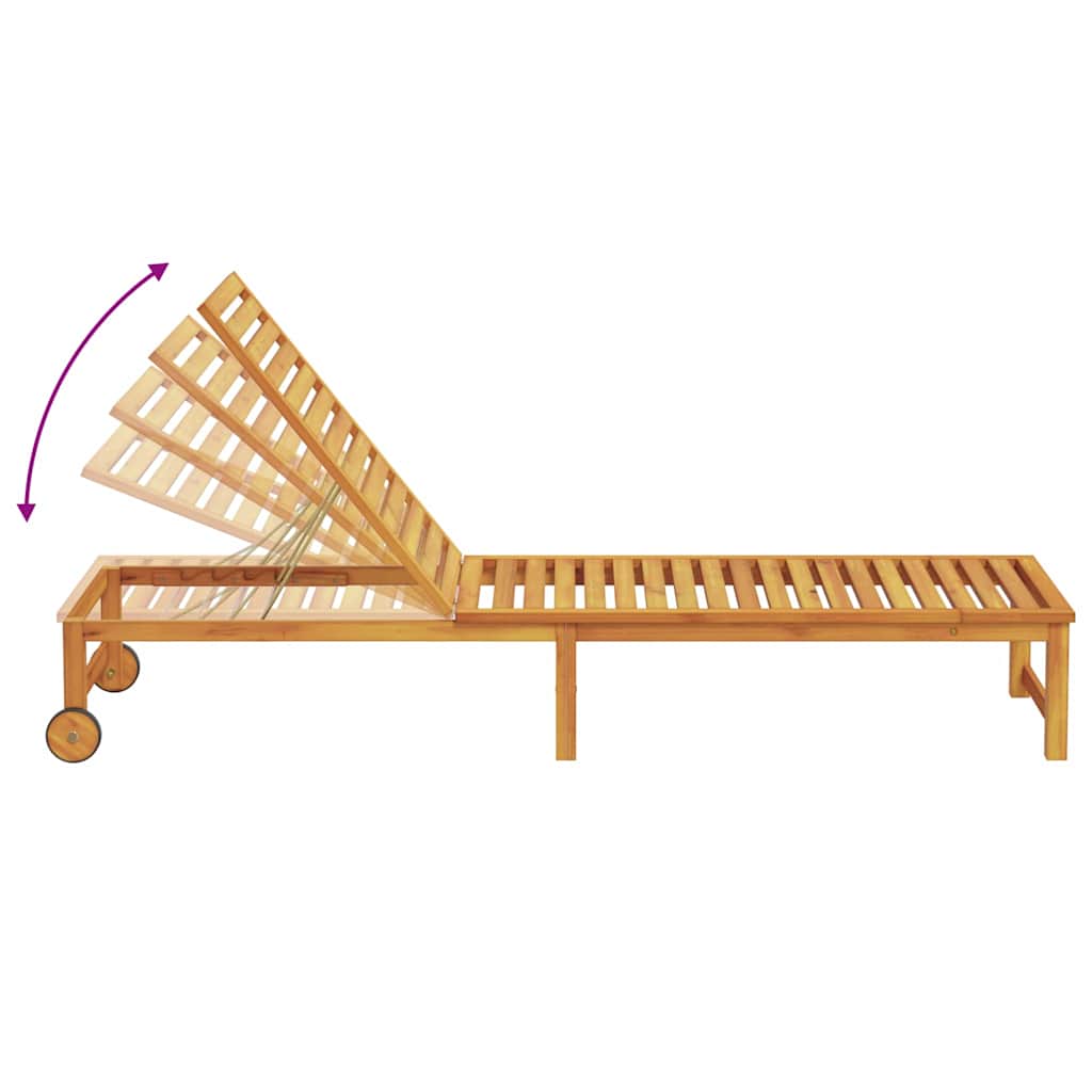 Sun Lounger 2 pcs Brown 53 x 202 x 89cm Solid Acacia wood